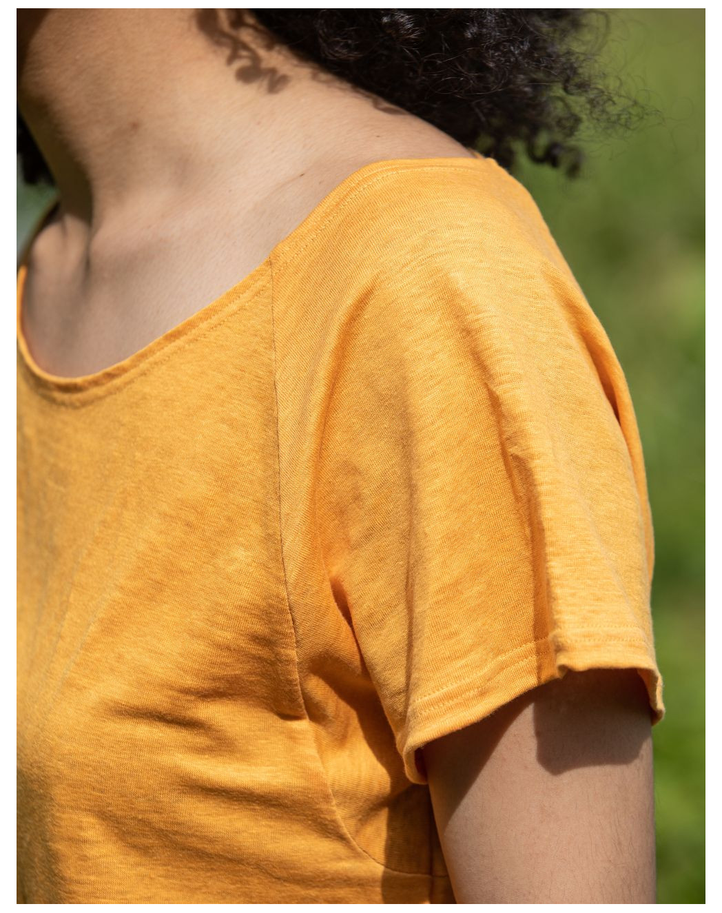 Lot de 2 t-shirts col rond femme - moutarde