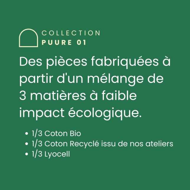 T-shirt gaufré coton recyclé made in France - Achel par lemahieu