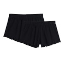 2x Shorts en Coton BIO - Noir - Femme