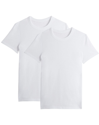 Lot de 2 t-shirts coton bio - blanc