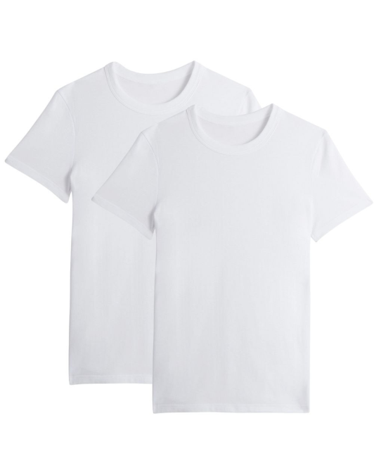 Lot de 2 t-shirts col rond coton bio - Blanc
