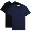 2x T-shirts en Coton BIO - Noir + Marine - Homme