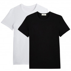 Lot de 2 t-shirts coton bio - blanc et noir