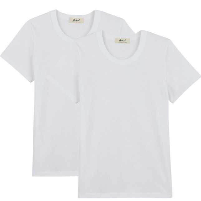 Lot de 2 T-shirts femme coton bio - Blanc