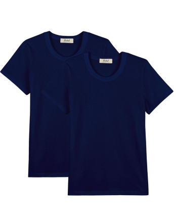 Lot de 2 T-shirts femme coton bio - Marine