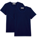 2x T-shirts en Coton BIO - Marine - Femme