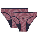 2x Culottes menstruelles Bio - Rayé rouge