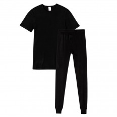 Ensemble t-shirt manches courtes et legging thermique - Noir