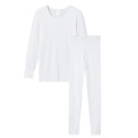 Ens. T-shirt ML + legging thermique - Blanc - Femme
