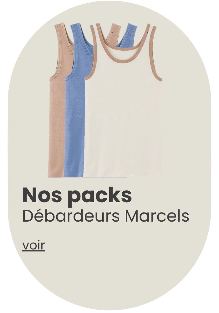 Lot de 3 débardeurs Marcel, Made in France