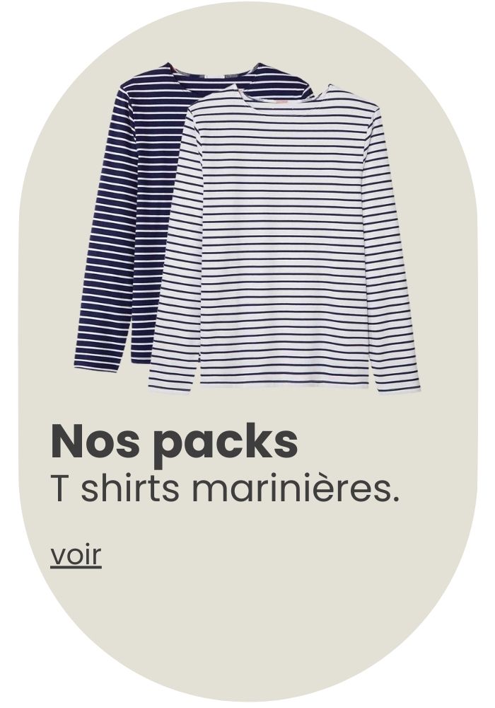 Lot de 2 T shirts marinières, Made in France