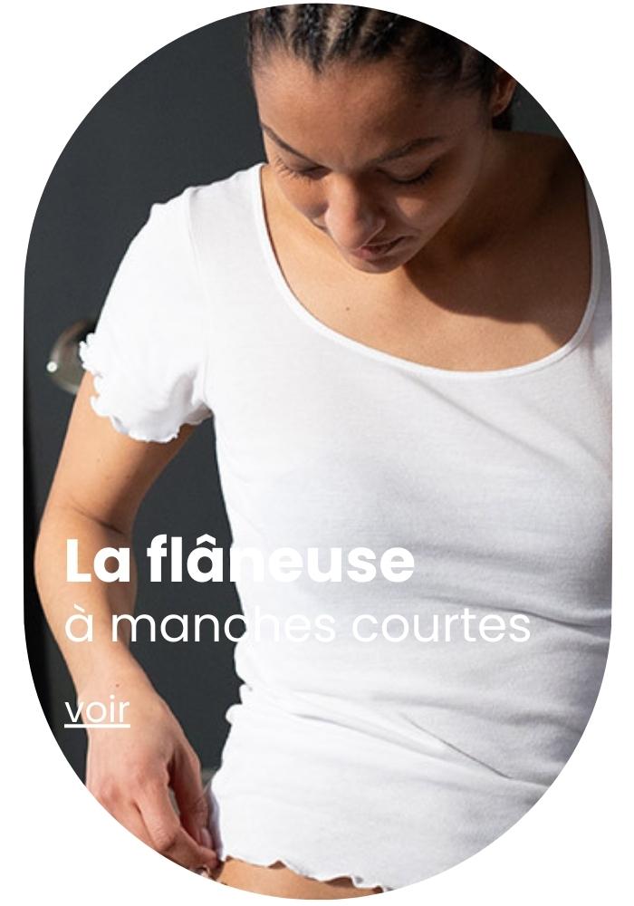 T-shirt manches courtes thermique femme blanc pointelle