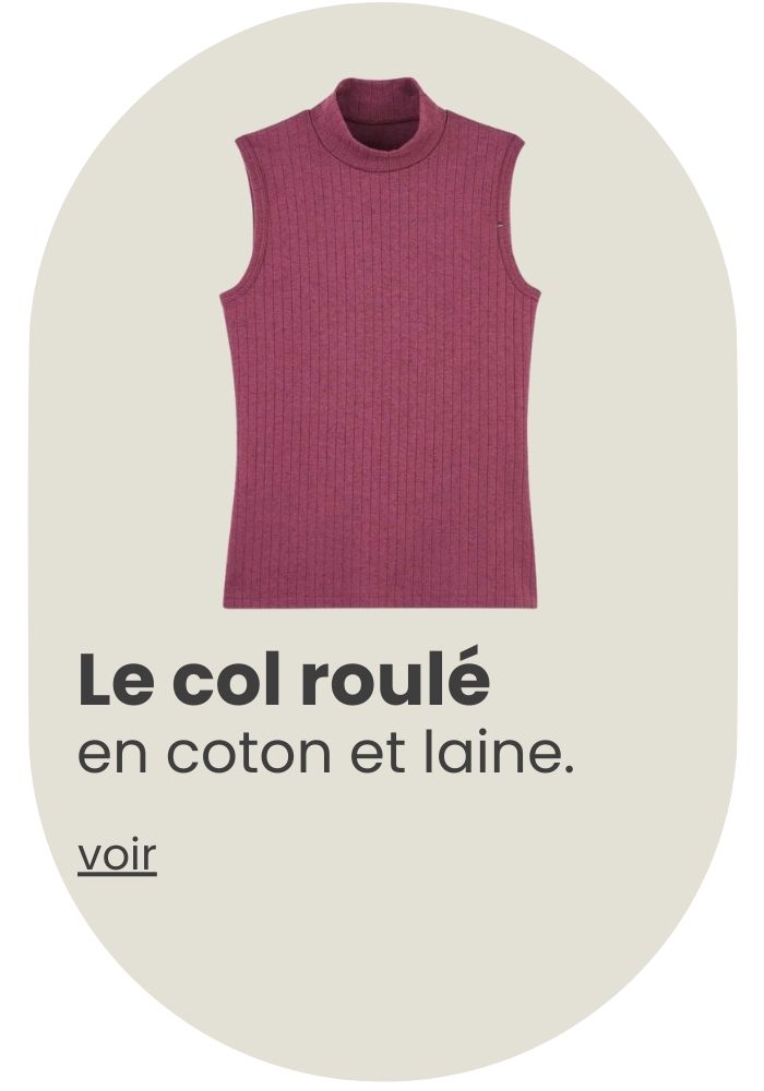 T-shirt thermique col montant bleu clair femme