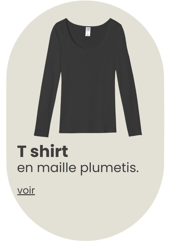T shirt en maille plumetis, Made in France