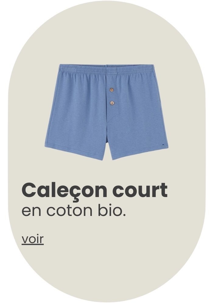 Caleçons parachute unis Coton Organique - Achat caleçon Coton Bio