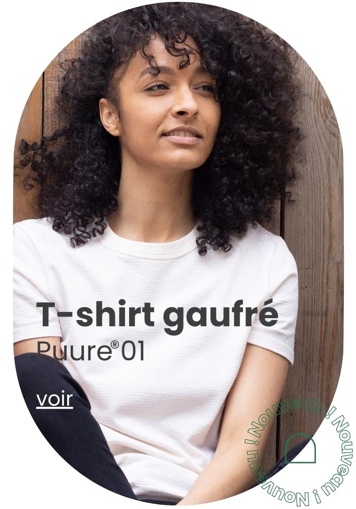 T-shirt coton gaufré Made in France Lemahieu