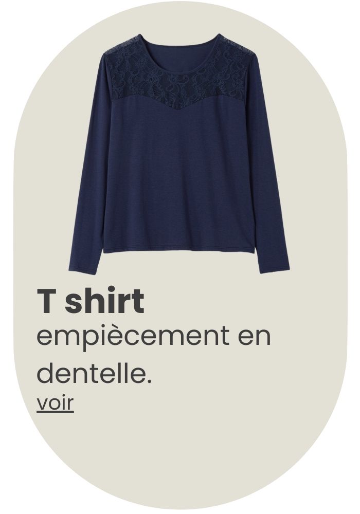 Tee-shirt manches longues, col montant - T shirt de dessous