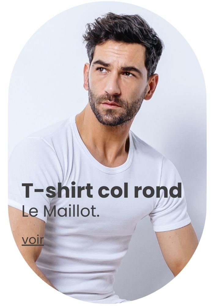 T shirt col V seconde peau Made in France