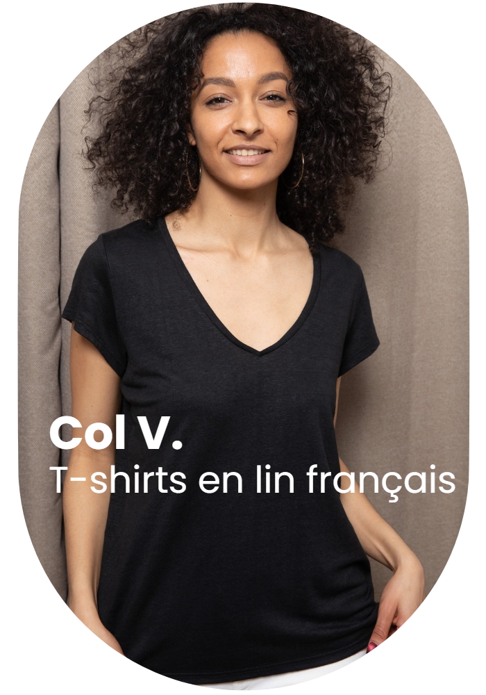 t-shirt en lin français col V Lemahieu