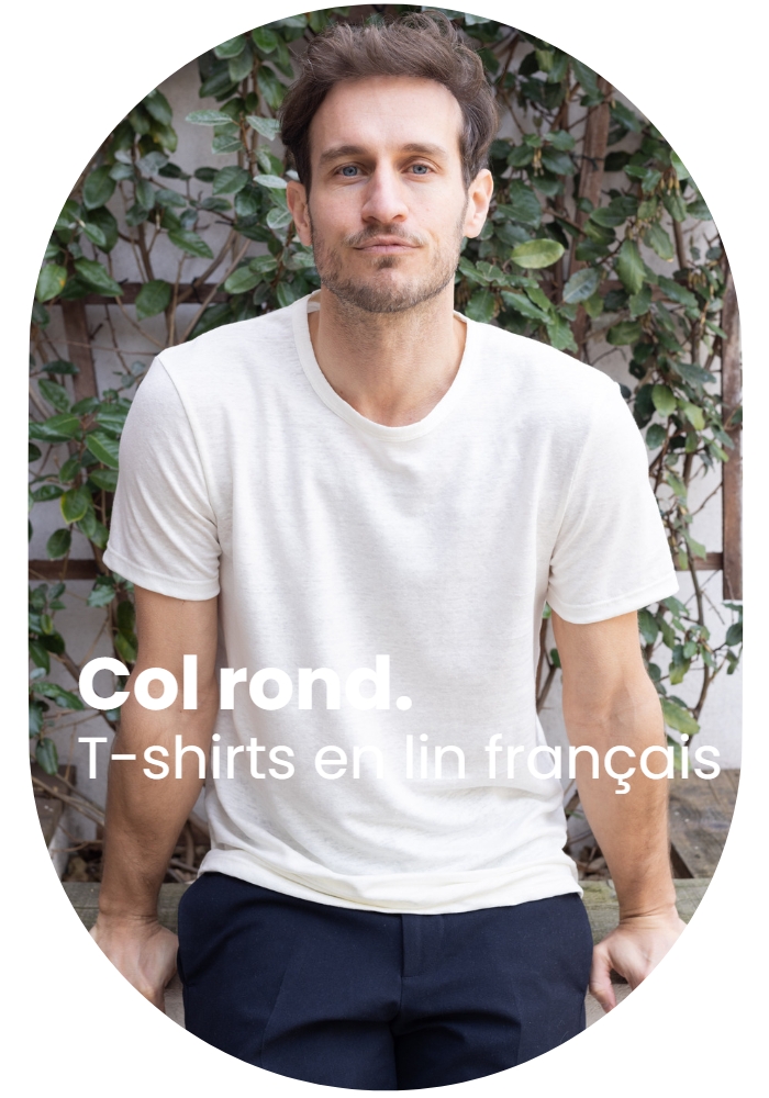 T shirt en lin homme col rond - bronze - fabriqué en france