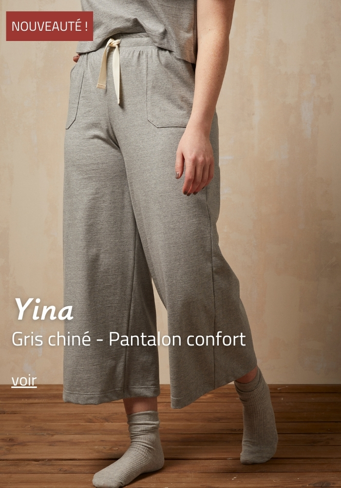 Pantalon d'intérieur - Gris chiné - Made in France | Lemahieu